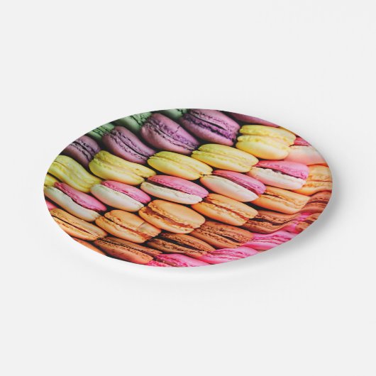 Franse macaron papieren bordje (Gekanteld)