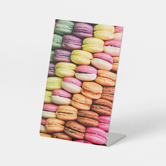 Franse macaron reclamebord met voetstuk (Voorkant)