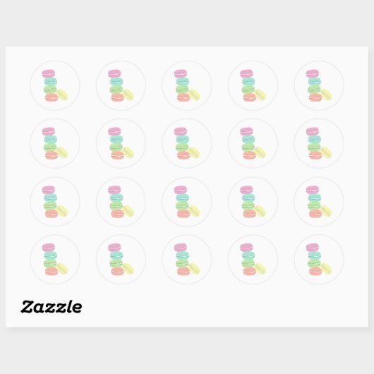 Franse Macaron Ronde Sticker (Vel)