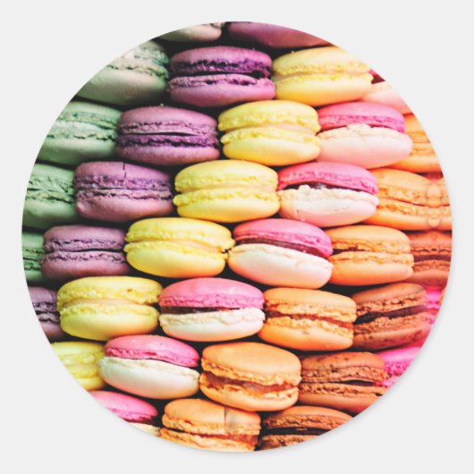 Franse macaron ronde sticker (Voorkant)