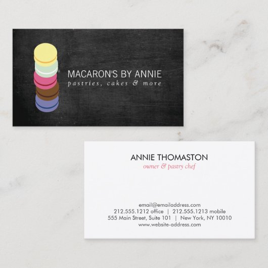 FRANSE MACARON STACK LOGO III Bakkerij, banketbakk Visitekaartje (Voorkant / Achterkant)