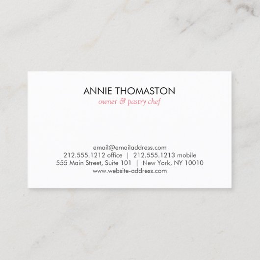 FRANSE MACARON STACK LOGO voor Bakkerij, banketbak Visitekaartje (Achterkant)