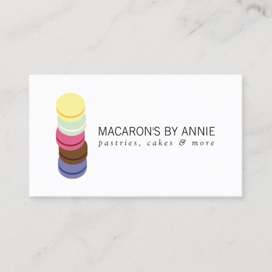 FRANSE MACARON STACK LOGO voor Bakkerij, banketbak Visitekaartje (Voorkant)