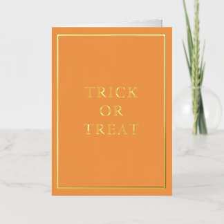 Franse Macaron Trick or Treat Oranje Folie Feestdagenkaart