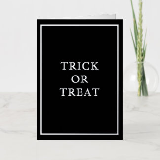 Franse Macaron Trick or Treat Zwart Folie Feestdagenkaart