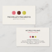 FRANSE MACARON TRIO LOGO voor Bakkerij, banketbakk Visitekaartje (Voorkant / Achterkant)