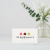 FRANSE MACARON TRIO LOGO voor Bakkerij, banketbakk Visitekaartje (Staand voorkant)