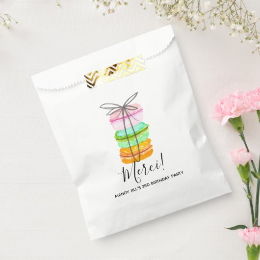 Franse macaron verjaardagsfeestje gunsttas bedankzakje (Gezegeld)