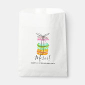 Franse macaron verjaardagsfeestje gunsttas bedankzakje (Voorkant)