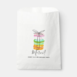 Franse macaron verjaardagsfeestje gunsttas bedankzakje