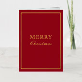 Franse Macaron Vrolijk Kerstrood Folie Feestdagenkaart (Voorkant)