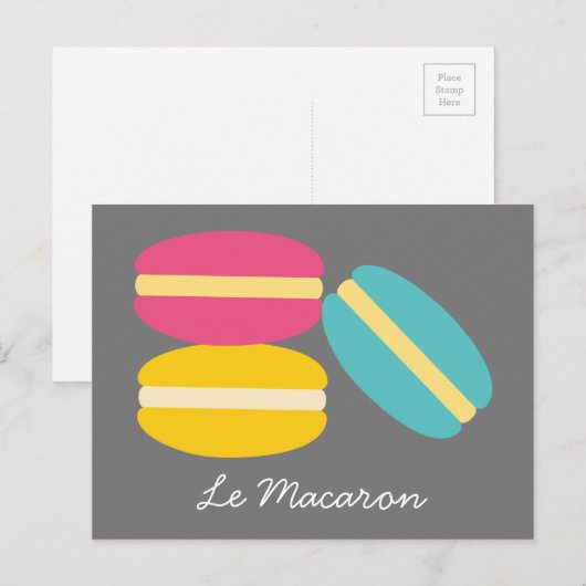 Franse macaroncentrische koekjes briefkaart (Voorkant / Achterkant)
