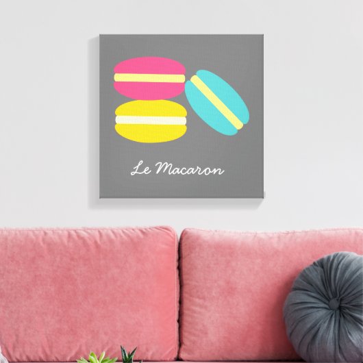 Franse macaroncentrische koekjes canvas afdruk (Insitu (Woonkamer))