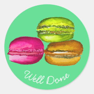 Franse macaroncentrische koekjes ronde sticker