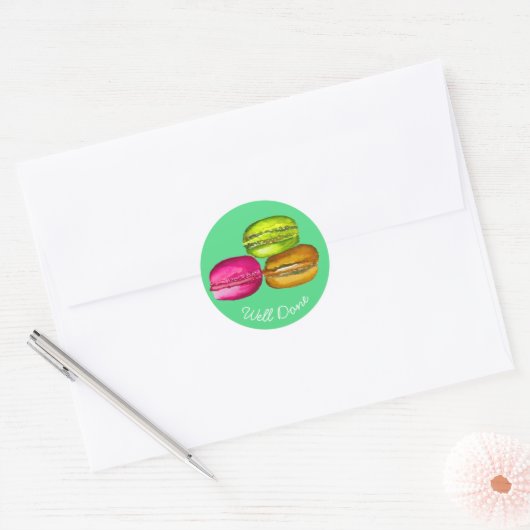 Franse macaroncentrische koekjes ronde sticker (Envelop)