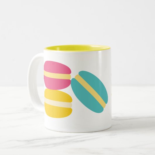 Franse macaroncentrische koekjes tweekleurige koffiemok (Voorkant links)