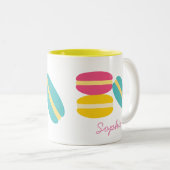 Franse macaroncentrische koekjes tweekleurige koffiemok (Voorkant rechts)