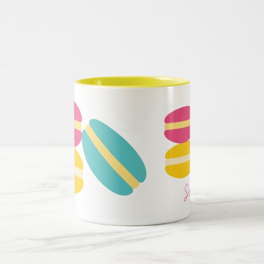 Franse macaroncentrische koekjes tweekleurige koffiemok (Center)