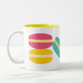 Franse macaroncentrische koekjes tweekleurige koffiemok (Links)