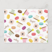 Franse Macarons Anemome & Teacups Flat Notecards Notitiekaartje (Achterkant)