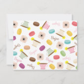 Franse Macarons Anemome & Teacups Flat Notecards Notitiekaartje (Achterkant)