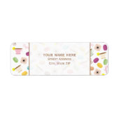 Franse Macarons Anemonen & Teacups Adreslabel Etiket (Voorkant)