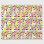 Franse Macarons Aquarel Handgeschilderd Cadeaupapier (Vlak)
