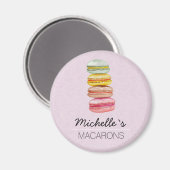 Franse Macarons Aquarel Handgeschilderd Magneet (Voorkant / Achterkant)