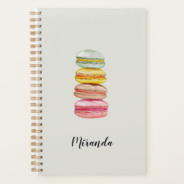 Franse Macarons Aquarel Handgeschilderd Monogram Planner