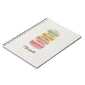 Franse Macarons Aquarel Handgeschilderd Notitieboek (Linkerzijde)
