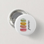 Franse Macarons Aquarel Handgeschilderd Ronde Button 3,2 Cm (Voorkant /achterkant)