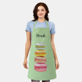 Franse Macarons Aquarel Handgeschilderd Schort (Gedragen)