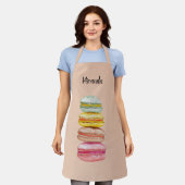 Franse Macarons Aquarel Handgeschilderd Schort (Gedragen)
