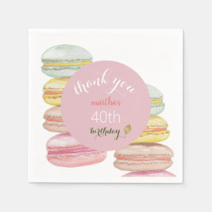 Franse Macarons Aquarel Handgeschilderd Servet
