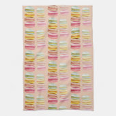 Franse Macarons Aquarel Handgeschilderd Theedoek (Verticaal)