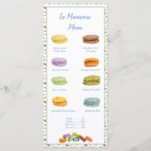 Franse Macarons Bakkerij Smaak Prijs Menu (Voorkant)