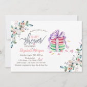 Franse Macarons Bloemen Baby Shower Uitnodiging (Voorkant)
