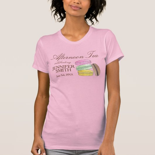 Franse Macarons Bruidsfeest Afternoon Tea Feestje T-shirt (Voorkant)