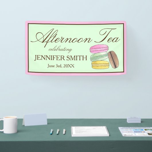 Franse Macarons Bruiloft Afternoon Tea Feestje Spandoek (Beurs)