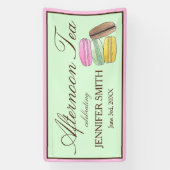 Franse Macarons Bruiloft Afternoon Tea Feestje Spandoek (Verticaal)