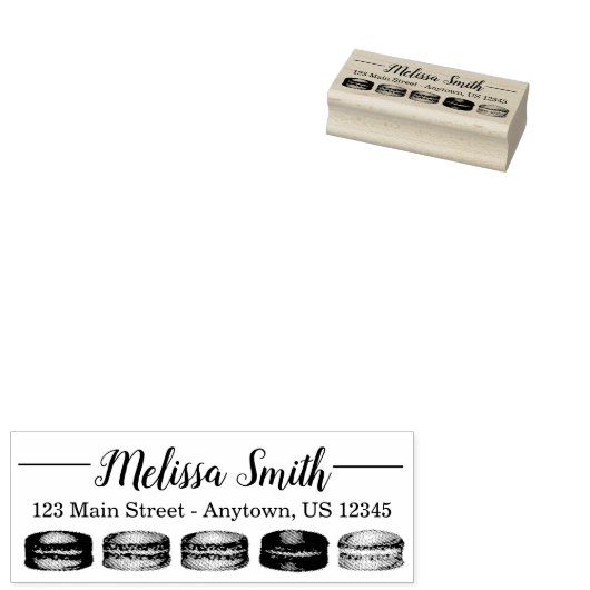 Franse Macarons Bruiloft Feestelijke Thee Party Rubberstempel (Gestempeld)