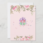 Franse Macarons, Floral Baby shower Kaart (Achterkant)