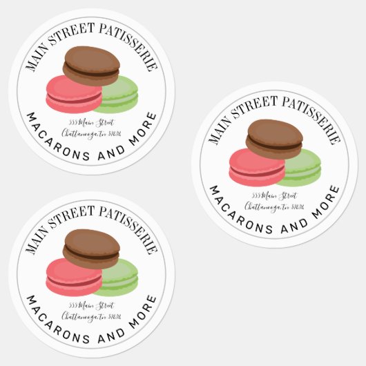 Franse Macarons Food Business Restaurant Labels (Groep)