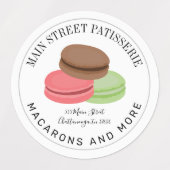 Franse Macarons Food Business Restaurant Labels (Design 2)