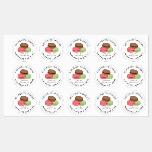 Franse Macarons Food Business Restaurant Labels (Vel)