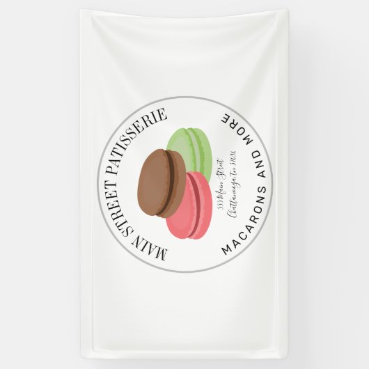 Franse Macarons Food Business Restaurant Spandoek (Verticaal)