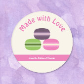 Franse Macarons gemaakt met Sticker liefdeslabel
