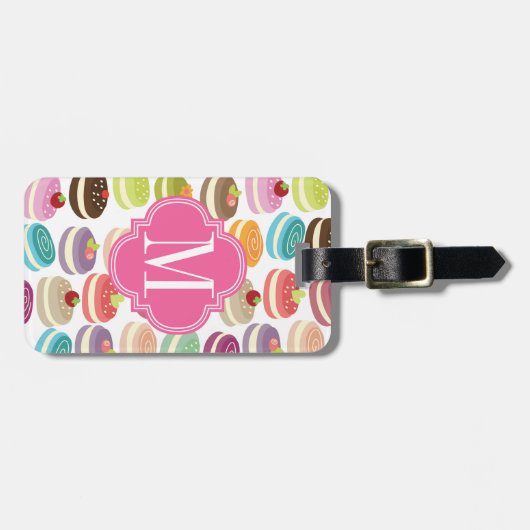 Franse Macarons gepersonaliseerd Bagagelabel (Voorkant horizontaal)