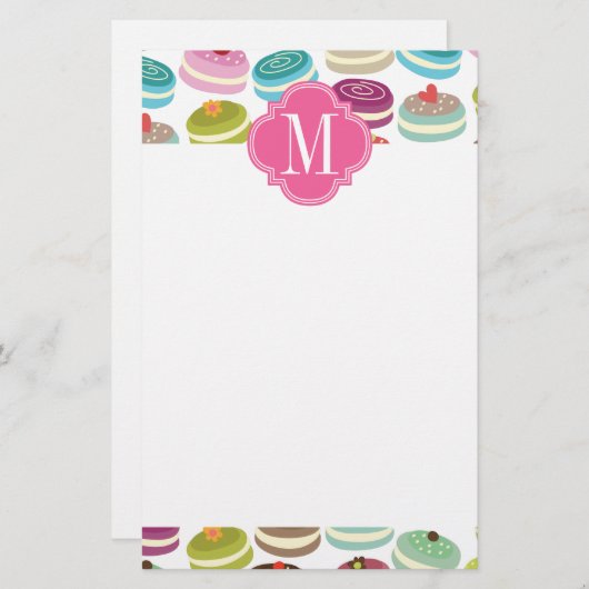 Franse Macarons gepersonaliseerd Briefpapier (Voorkant / Achterkant)