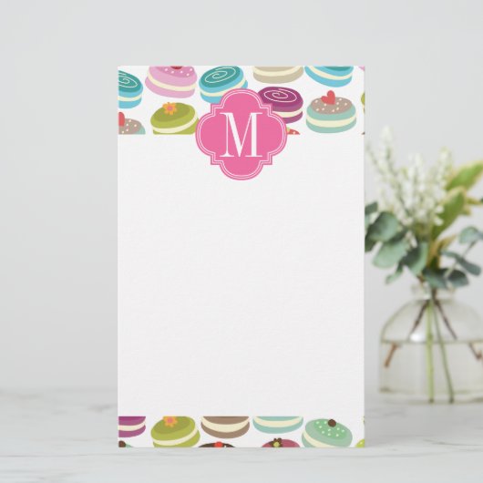 Franse Macarons gepersonaliseerd Briefpapier (Staand voorkant)